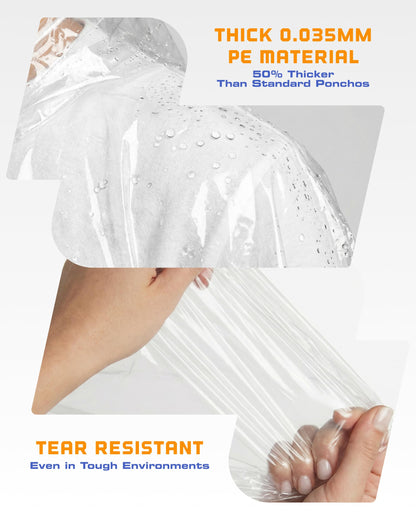 Hagon PRO Disposable Rain Ponchos for Adults (5 Pack)