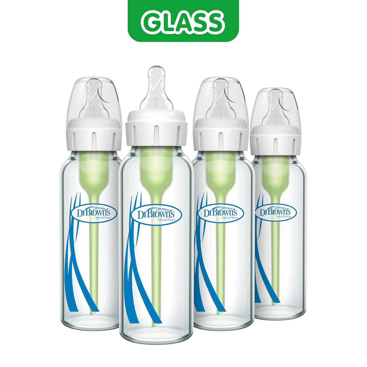 Dr. Brown's Anti-Colic Options+ Narrow Glass Baby Bottle, 8 oz, 1-Pack