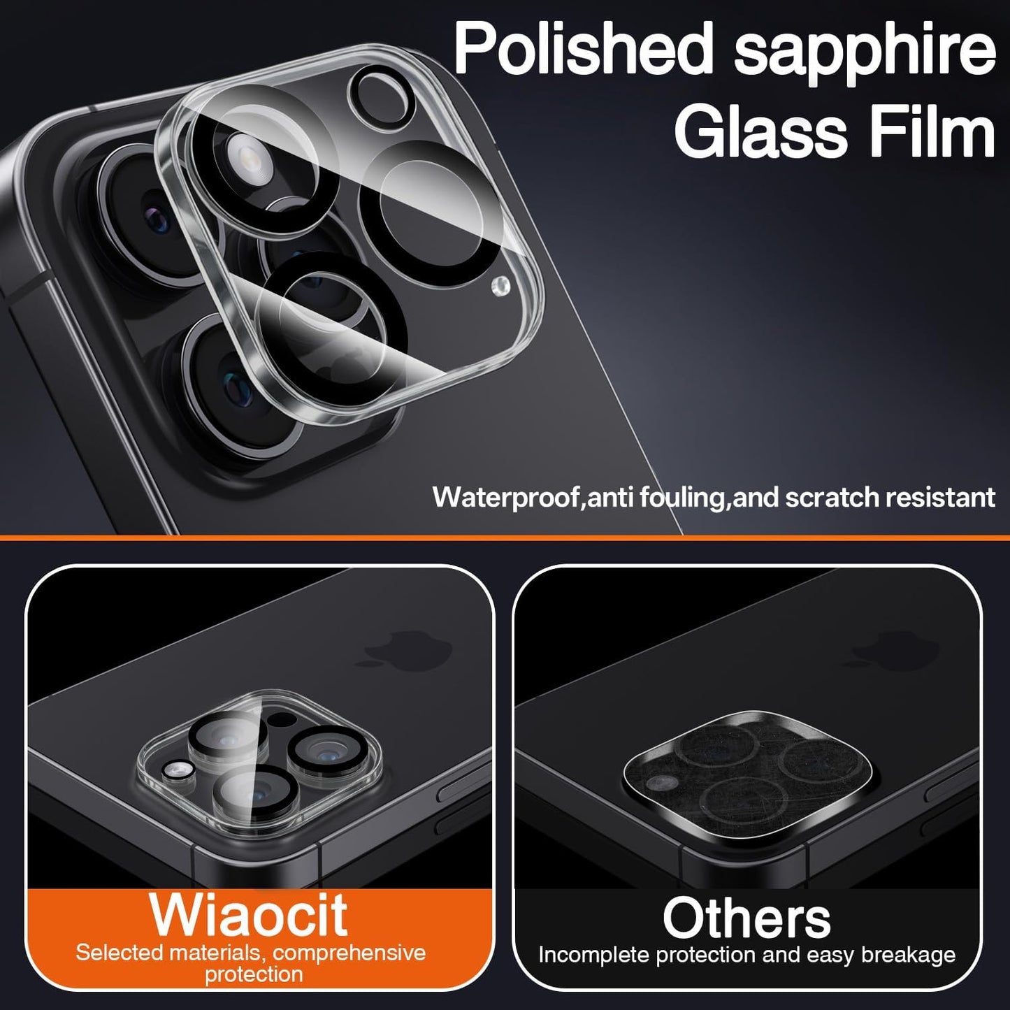 Wiaocit Camera Lens Protector for iPhone 16 Pro/iPhone 16 Pro Max