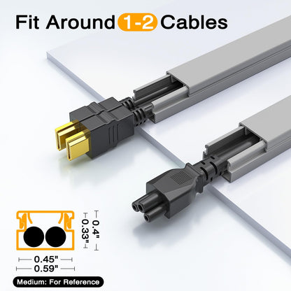 Wire Hider, 157in Delamu Cord Hider Wall, Paintable Wire Covers for Cords, TV Cable Hider Wall Kit, Cable Covers Raceway, Cable Management Hide TV Cords for Wall Mount TV, 10XL15.7 W0.95 H0.55in Brown