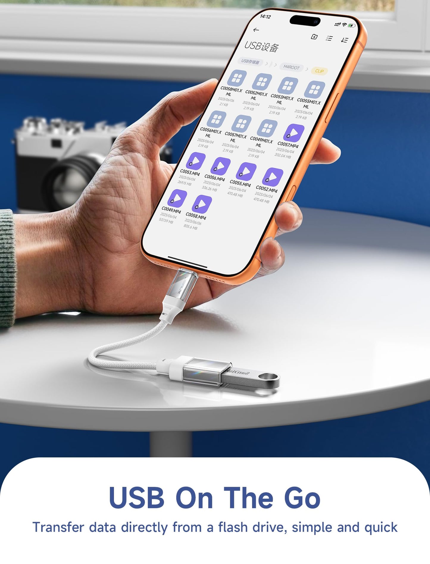 JSAUX USB C to USB 3.0 Adapter [2 Pack], USB C Male to USB Female OTG Cable Adapter Compatible with MacBook Pro/Air, iPhone 17 Pro Max/iPhone Air/16e/16/15 Series, Samsung Galaxy S25/S24/S23-Black