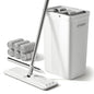 JOYMOOP Wall Mop and Bucket Set, Hands-Free Flat Floor Mop with 3 Washable Microfiber Pads, Wet and Dry Use, Ideal for Home and Commercial Floor Cleaning