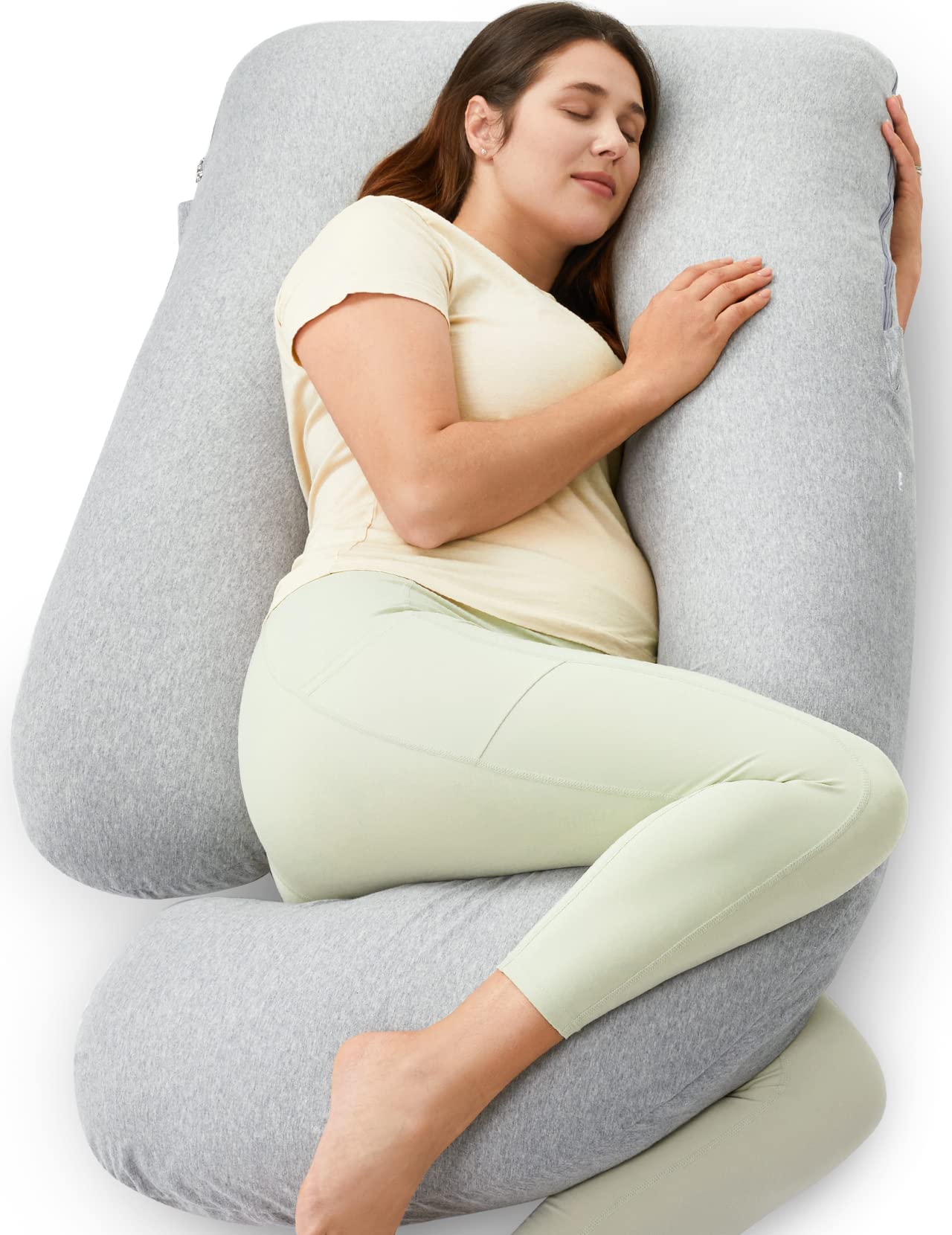 Momcozy Pregnancy Pillow for Sleeping - U Shaped Full Body Maternity Pillow