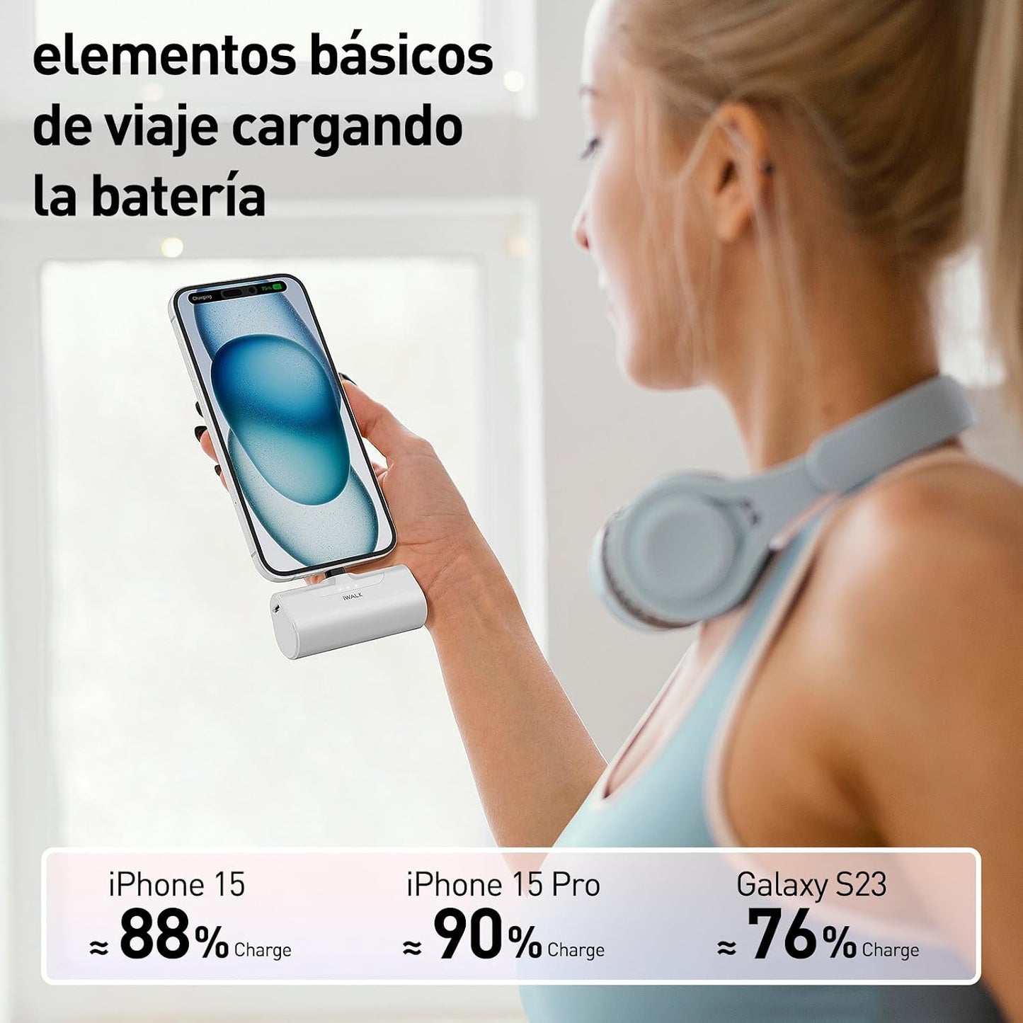iWALK Portable Charger for iPhone 17/16/15 USB-C Small Power Bank 20W 4,500mAh Fast Charging Battery Pack Compatible with iPhone 15/16/17 Plus/17 Pro/17 Pro Max, Samsung Galaxy S25/S24/S23 Android
