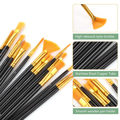 AROIC 10 Pcs Paint Brushes, Acrylic Oil Watercolor Painting Brush Set