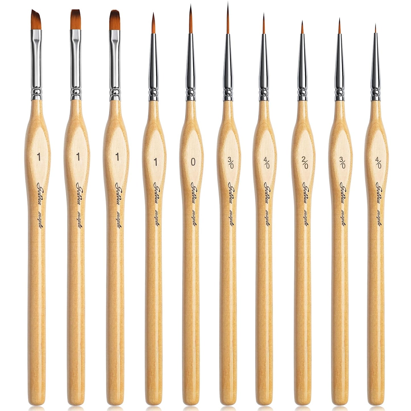 Golden Maple Detail Paint Brushes Set 10pcs