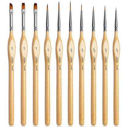 Golden Maple Detail Paint Brushes Set 10pcs