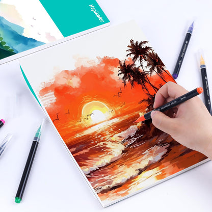 Hapikalor Watercolor Paper Pad, 9"x12" Water Color Paper, 140lb/300gsm Teal