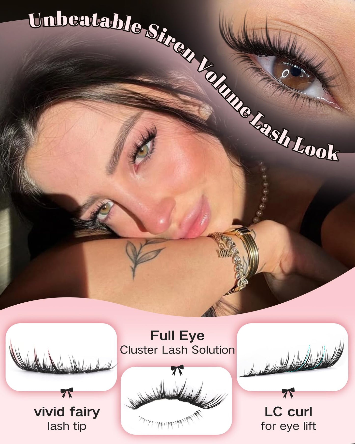 Goddvenus Pre-made Spikes Lash Clusters Wispy Manga Eyelash Clusters