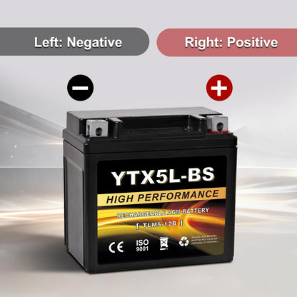 YTX14AH-BS 12V 12Ah Motorcycle Battery, 220CCA Rechargeable Maintenance Free Sealed AGM Battery, Powersport Replacement for ATV, UTV, Scooter