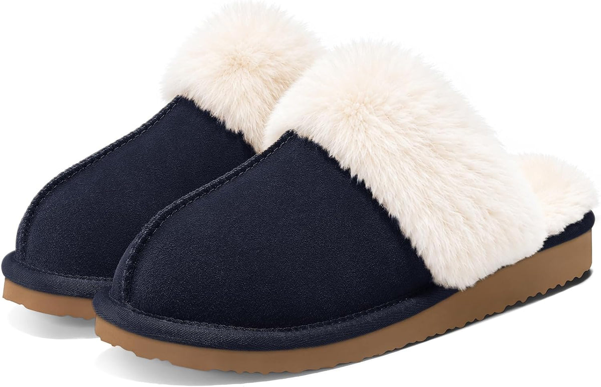 Litfun Fuzzy Slippers for Women Memory Foam Indoor House Shoes