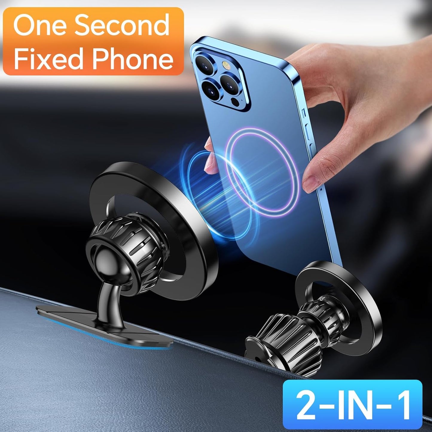 for iPhone Magsafe car Mount【20 Strong Magnets】Magnetic Phone Holder for Car Dashboard【360° Rotation】Hands Free Car Phone Holder Mount Dash Fit iPhone 15 14 13 12 Pro Max Plus MagSafe Car Accessories
