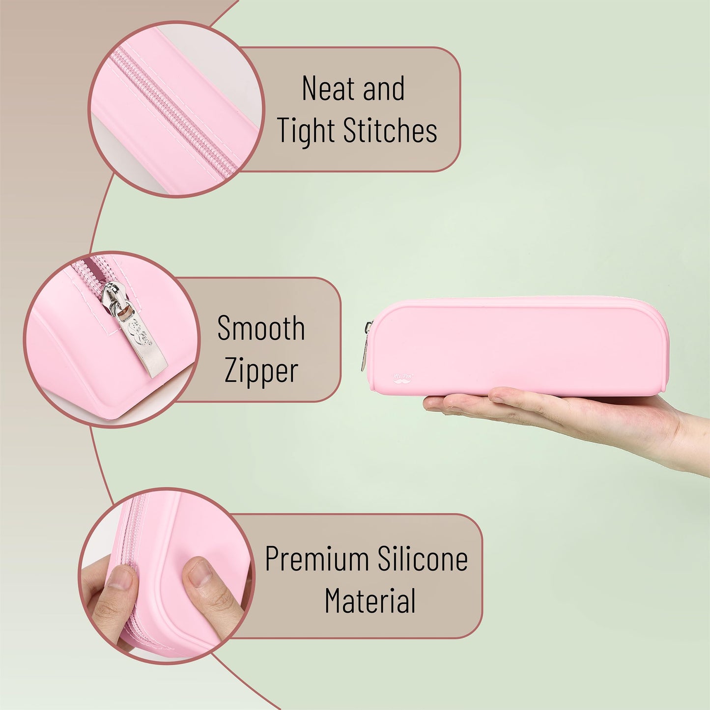 Mr. Pen- Silicone Pencil Case, Aesthetic Pencil Bag for Women, Makeup Pouch