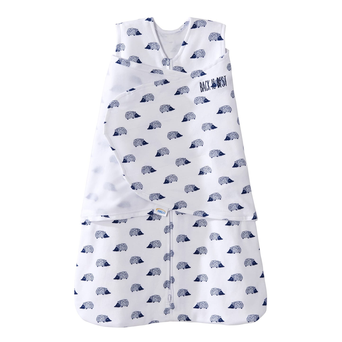 HALO 100% Cotton Sleepsack Swaddle, 3-Way Adjustable Wearable Blanket, TOG 1.5, Baby Blue, Newborn, 0-3 Months