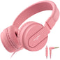 AILIHEN I35 Kids Headphones for School with Mic, 93dB Safe Volume, Orange