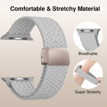 Braided Stretchy Magnetic Band Compatible with Apple Watch Bands Women Men