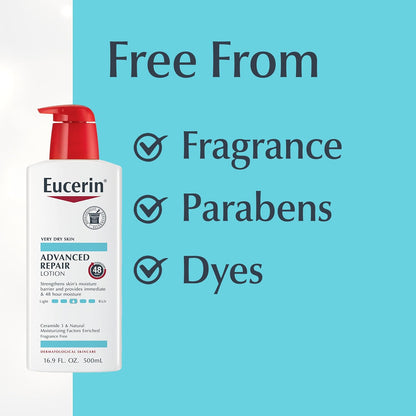 Eucerin Advanced Repair Lotion, Urea Enriched, 16.9 FL OZ
