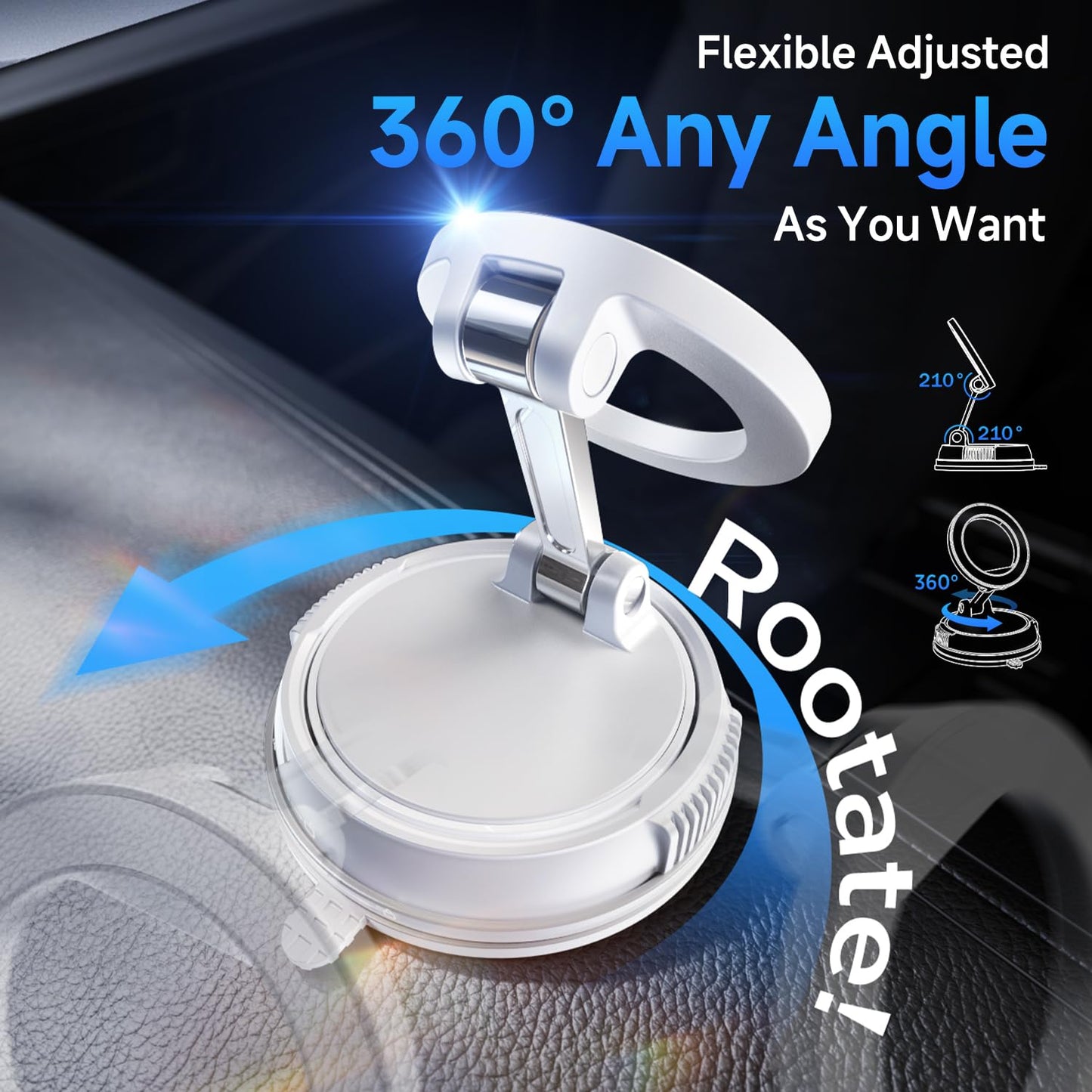 ANDERY Car Phone Holder for Magsafe [78+LBS Strongest Suction & 2400gf Strongest Magnetic] 360° Adjustable Car Phone Mount, Phone Holders for Your Car for iPhone 17-12 Pro Max Air Plus (Carbon Fiber)
