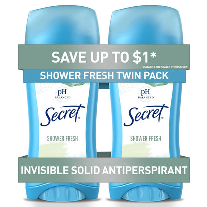 Secret Anti-Perspirant Deodorant Invisible Solid Powder Fresh Twin Pack 5.20 oz