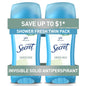 Secret Anti-Perspirant Deodorant Invisible Solid Powder Fresh Twin Pack 5.20 oz
