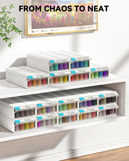ARTDOT 60 Slots Storage Container for Diamond Art Kits for Adults, Portable Bead Storage Boxes for Diamond Painting Accessories and Tools