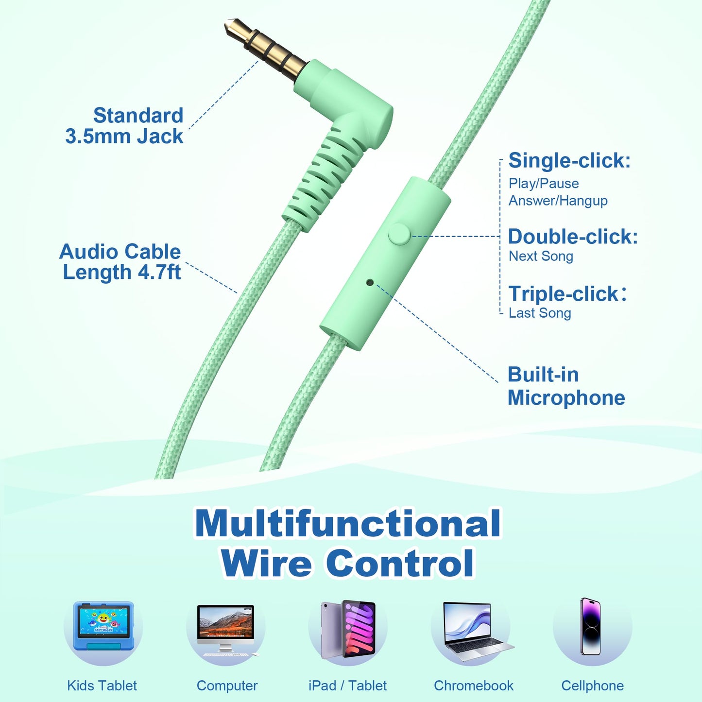 AILIHEN I35 Kids Headphones for School with Mic, 93dB Safe Volume, Orange