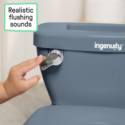 Ingenuity My Size Potty Pro 2-in-1 Potty Training Toilet, Floor Potty with Removable Potty Seat for Standard Toilets, Realistic Flushing Sound, for Toddlers Ages 18+ Months, Up to 50 lb