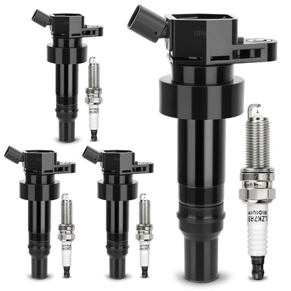UF667 Ignition Coil & ILZFR6D11 Double Iridium Spark Plug for BMW 2.5-6.0L