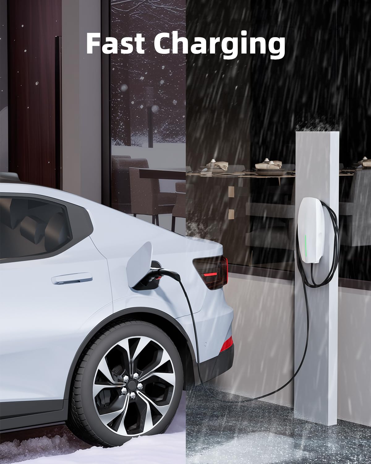 FOCSPROD J1772 to Tesla Charger Adapter, Max 80A 250V Fast Charging J1772 to NACS Adapter for Tesla Model 3/Y/X/S/Cybertruck Charging Adapter, Compatible with J1772 EV Charge to Tesla Adapter -UL 2252