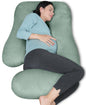 MOON PARK Pregnancy Pillows for Sleeping - U Shaped Full Body Maternity Pillow with Removable Cover - Support for Back, Legs, Belly, HIPS - 65 Inch - Aquamarine