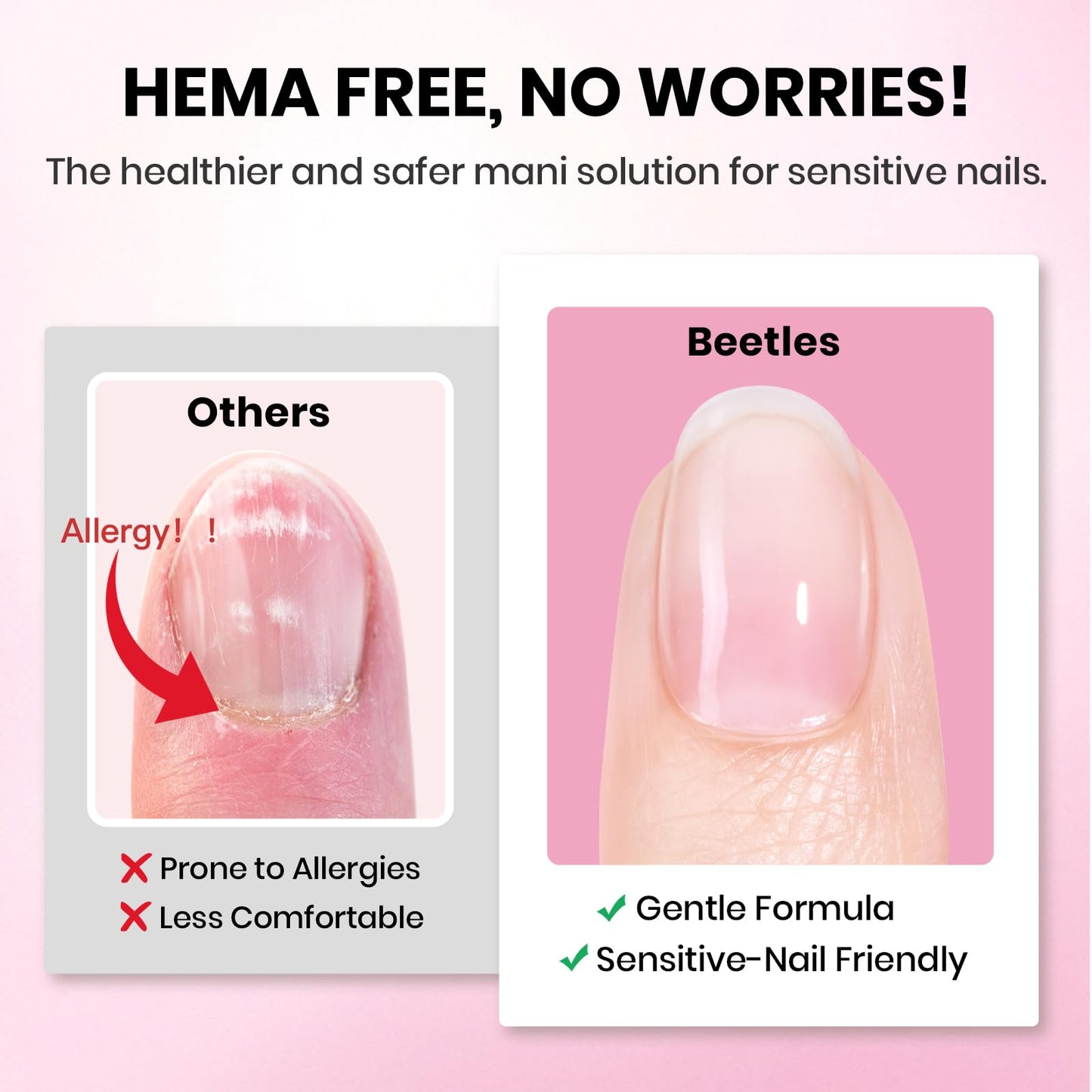 Beetles Soft Gel Nail Tips Short Almond 288pcs in 12 Sizes Etch-X