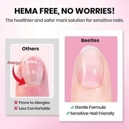 Beetles Soft Gel Nail Tips Short Almond 288pcs in 12 Sizes Etch-X
