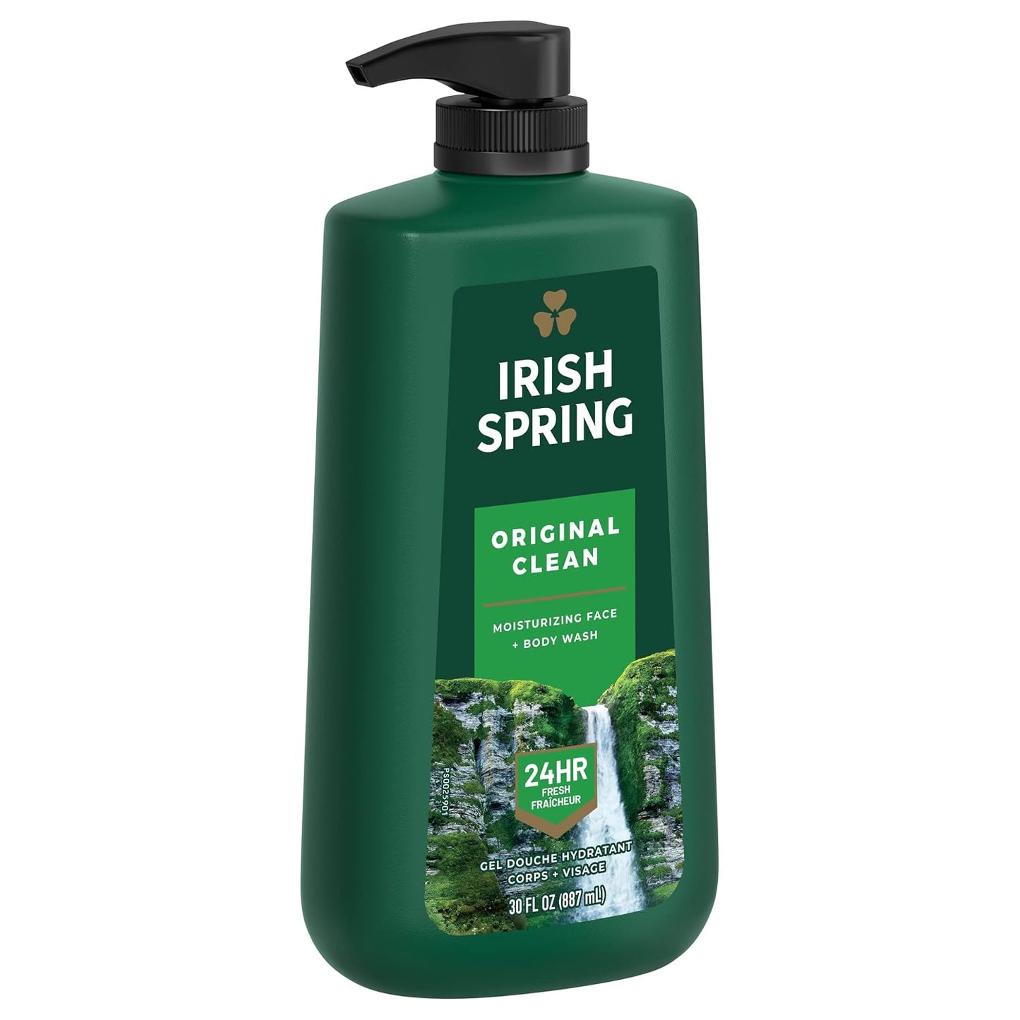 Irish Spring Mens Body Wash, Moisture Blast Body Wash for Men, Feel Fresh All Day, 30 Oz Pump Bottle