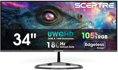Sceptre New 22-Inch Gaming Monitor, FHD 1080p, Up to 144Hz, HDMI, DisplayPort, Built-in Speakers, Machine Black (E225W-FW144 Series, 2026)