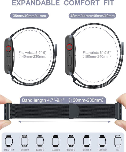 Original Milanese Loop Compatible with Apple Watch Bands for Women & Men