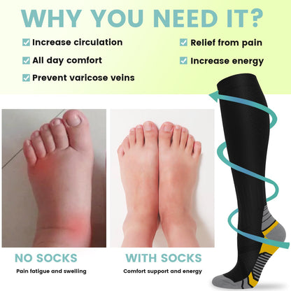 Copper Compression Socks 15-20 mmHg for Men & Women 8 Pairs – Circulation Support for Nurses, Travel, Running, Hiking, Soccer