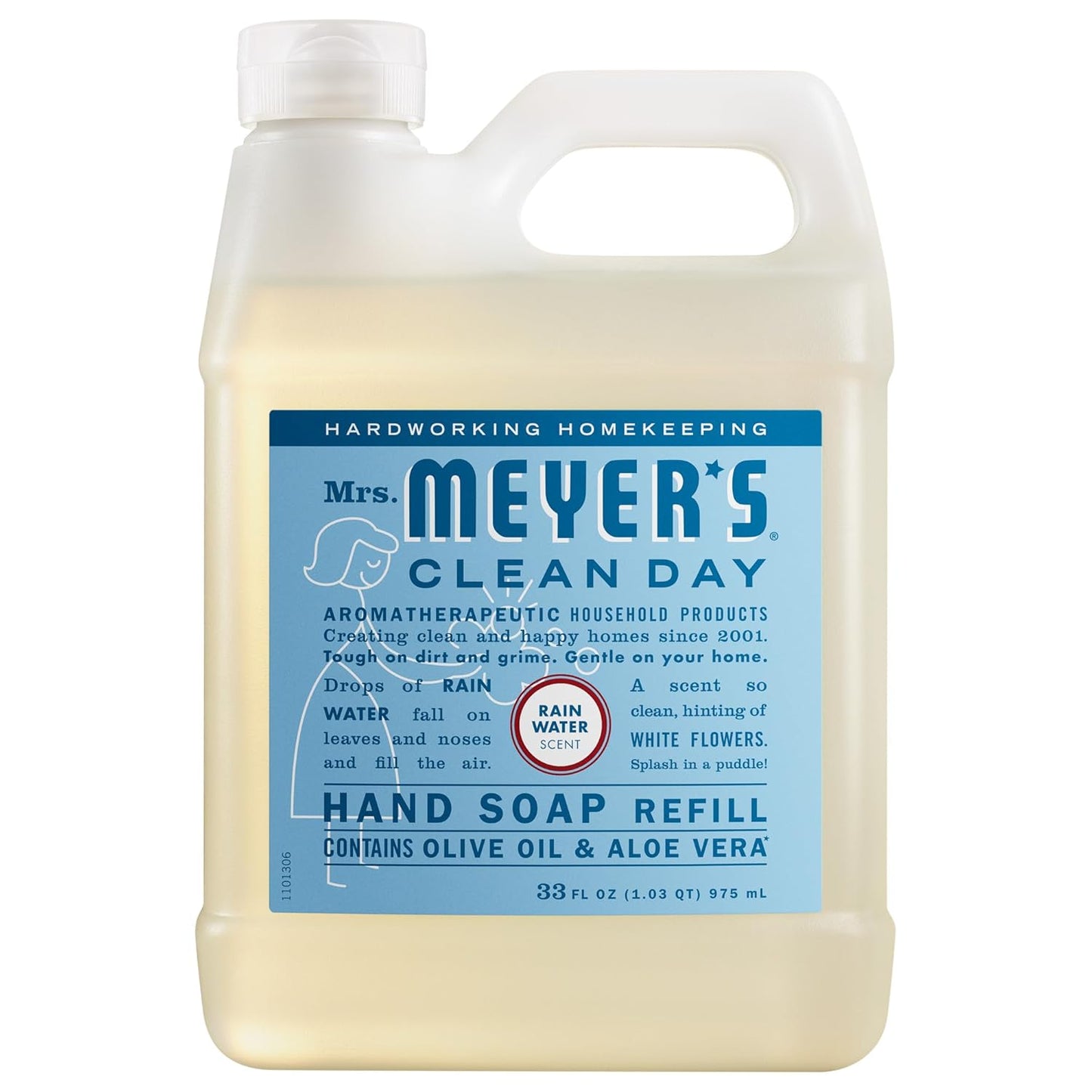 Mrs. Meyer's Clean Day, Hand Soap Refill, Lemon Verbena Scent, 33 Fl Oz