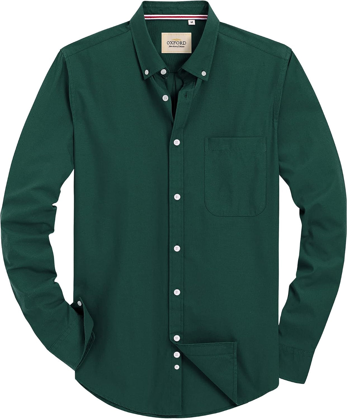 Alimens & Gentle Mens Solid Oxford Shirt Long Sleeve Dress Shirt Work Casual Button Down Shirts with Pocket