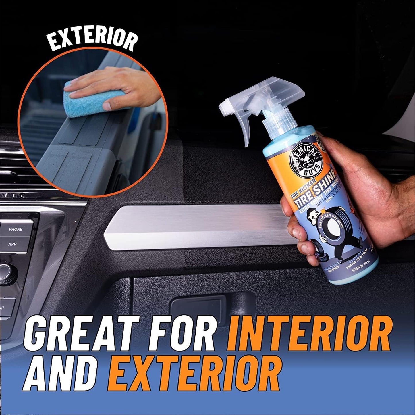 Chemical Guys, Tire Kicker Extra Glossy Tire Shine Spray, Dry Touch, 16 oz