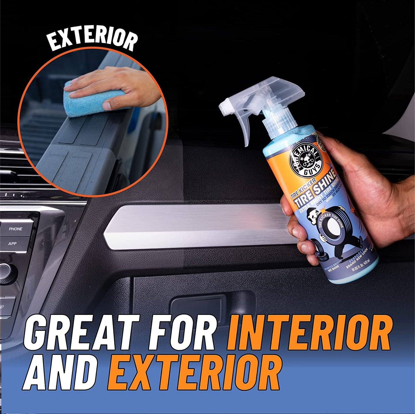 Chemical Guys, Tire Kicker Extra Glossy Tire Shine Spray, Dry Touch, 16 oz
