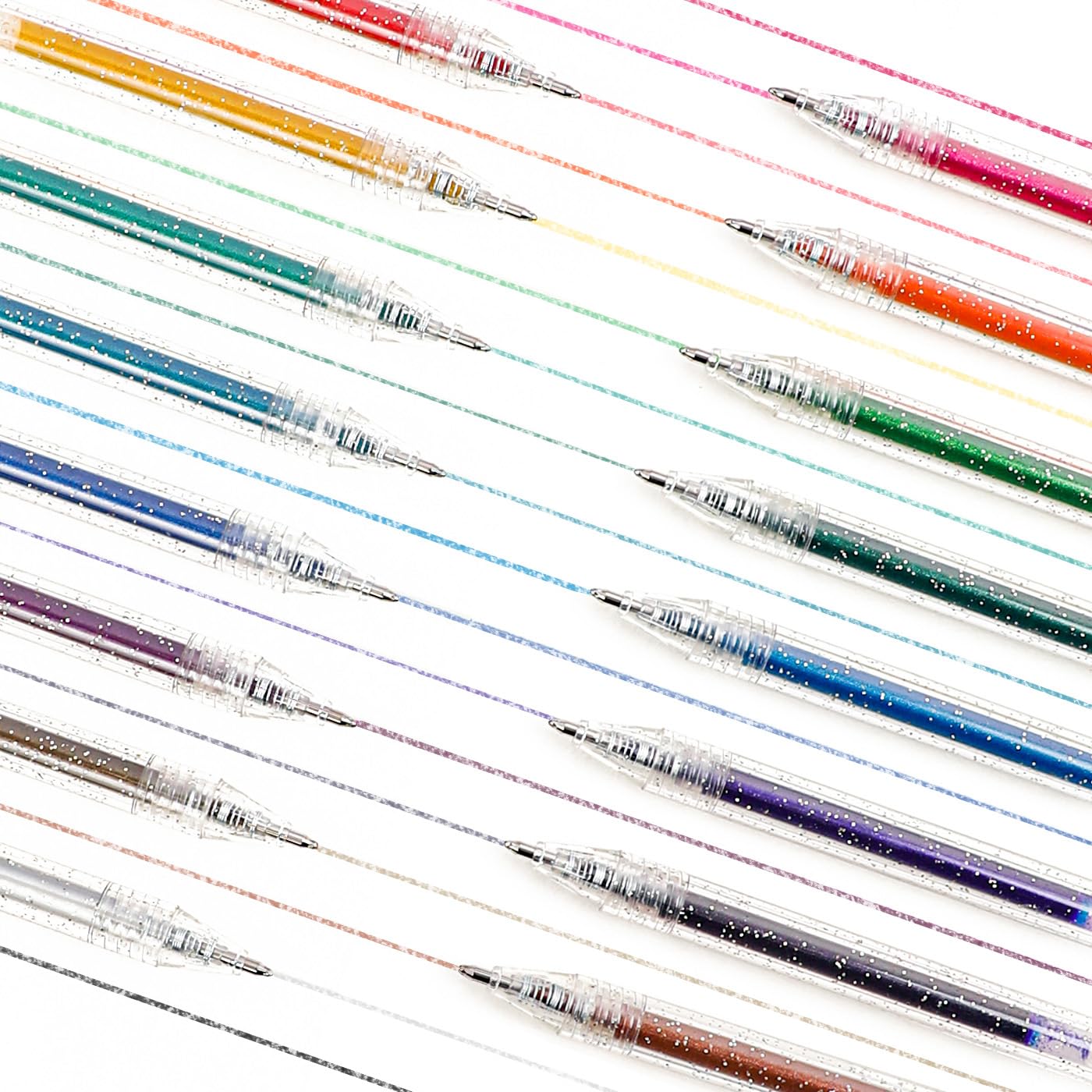 Grabie 18 Color Glitter Gel Pens, Retractable Sparkle Art Pens