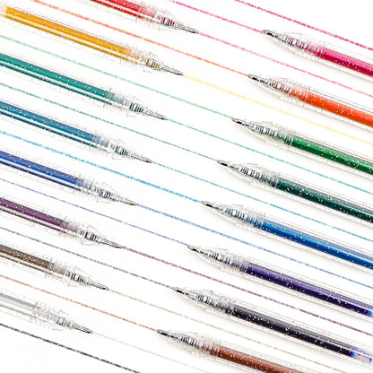 Grabie 18 Color Glitter Gel Pens, Retractable Sparkle Art Pens
