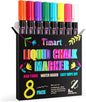 Timart Fine Tip Chalk Markers, Liquid Chalk Pens-8 Pack, 1mm Point