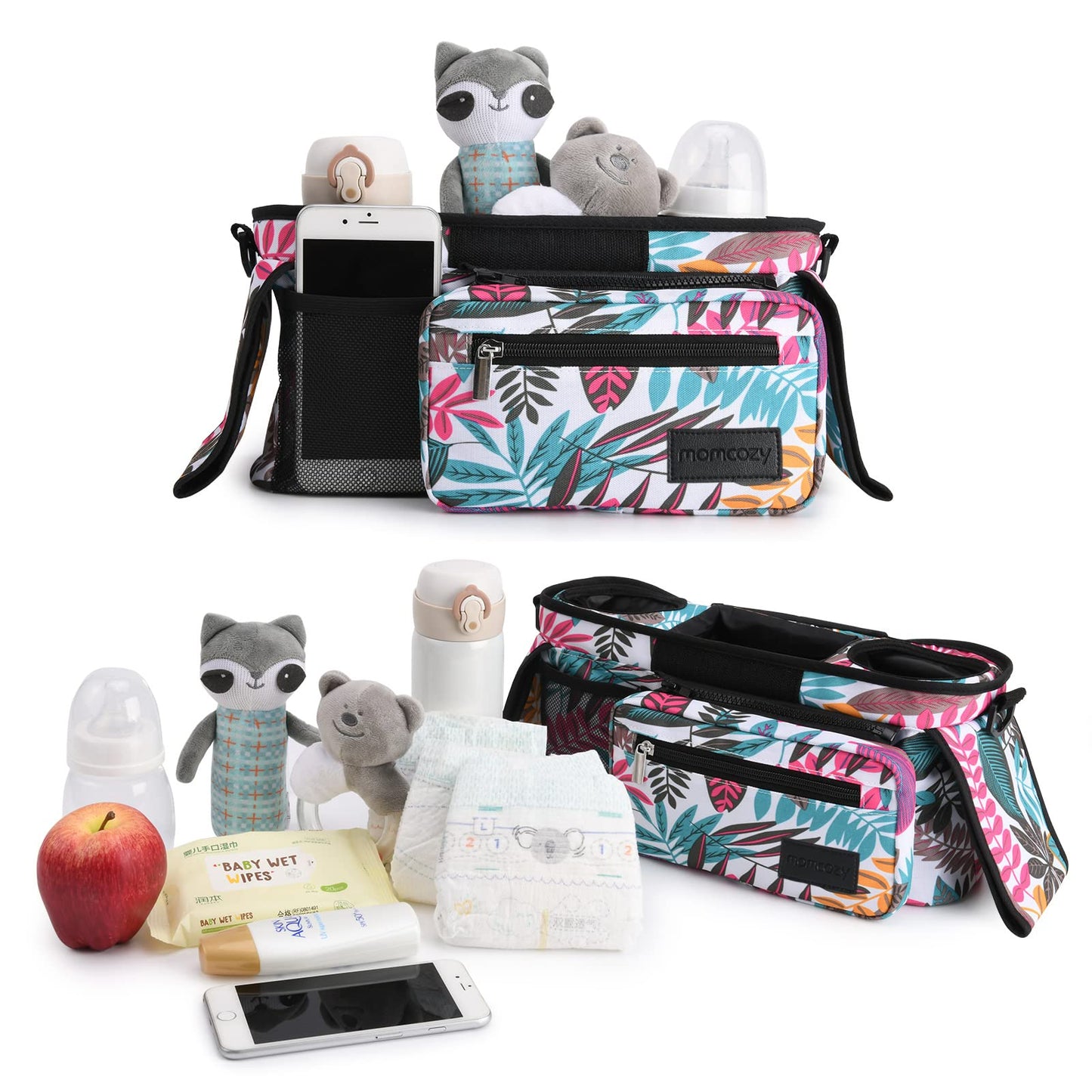 Momcozy Universal Stroller Organizer with Insulated Cup Holder