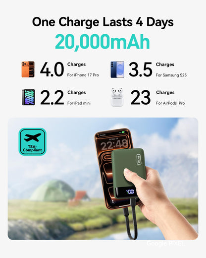 INIU Portable Charger, Smallest 20000mAh 22.5W Fast Charging Power Bank