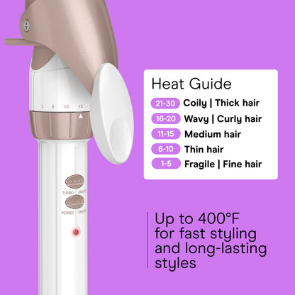 Conair Curling Iron, Double Ceramic, 1" Barrel, White/Rose Gold
