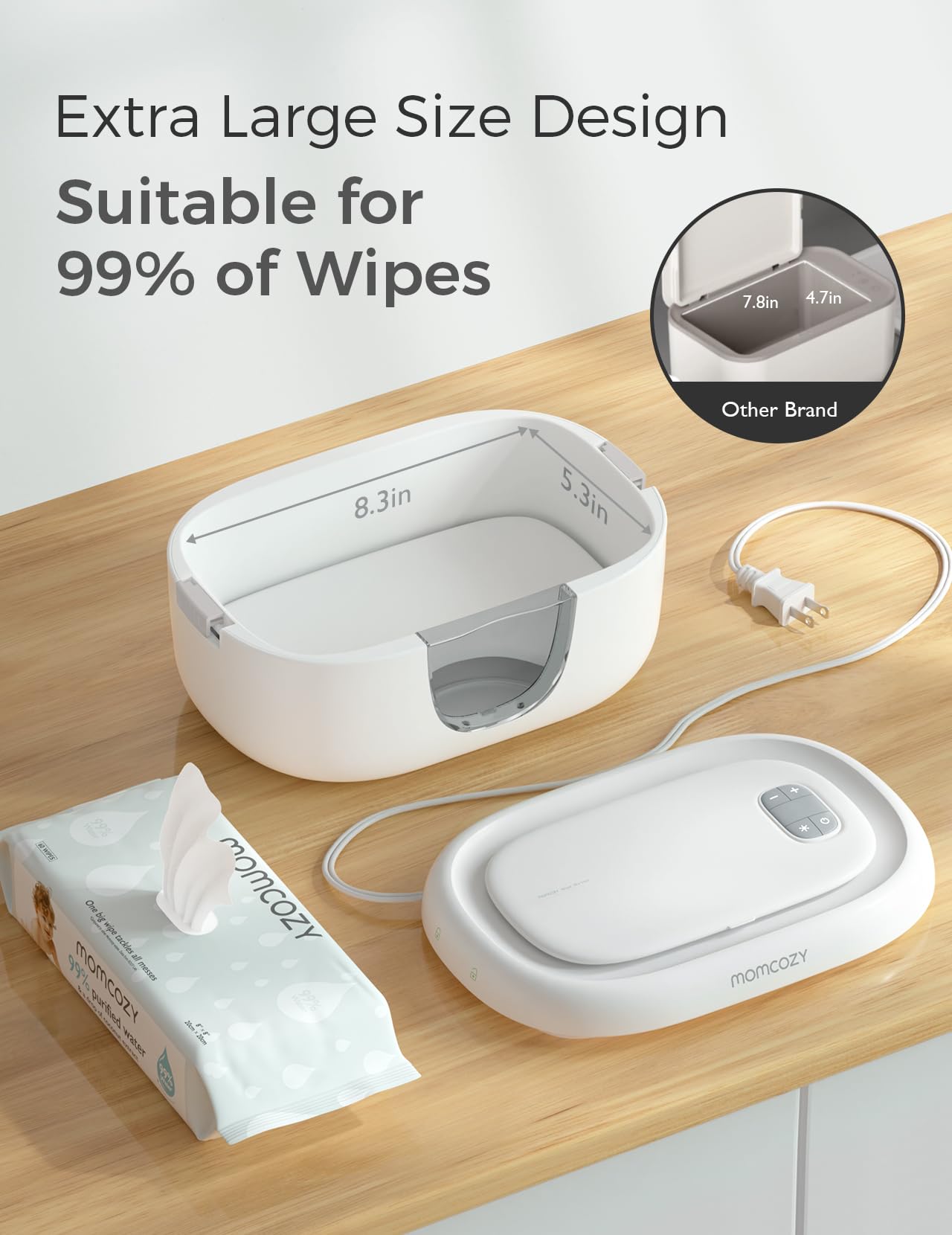 Momcozy Baby Wipe Warmer, Innovative Spring Design,Large Capacity Dispenser