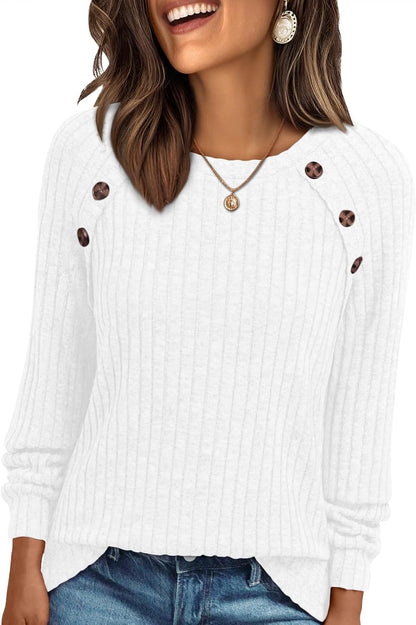 AUTOMET Womens Long Sleeve Shirts Fall Sweaters Business Casual Tops Blouse