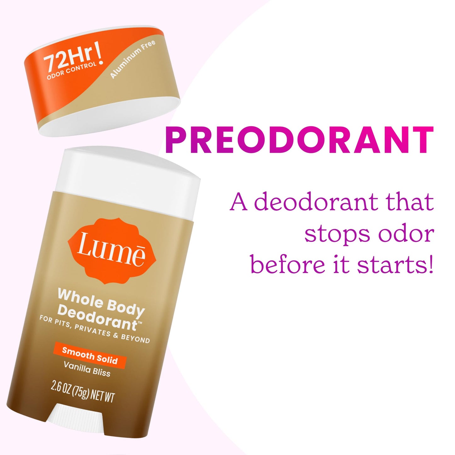 Lume Whole Body Deodorant - Solid Stick - 2.6 oz, 2 pk (Soft Powder)