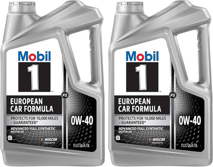 Mobil 1 European Car Formula Full Synthetic Motor Oil 0W-40, 5 Quart